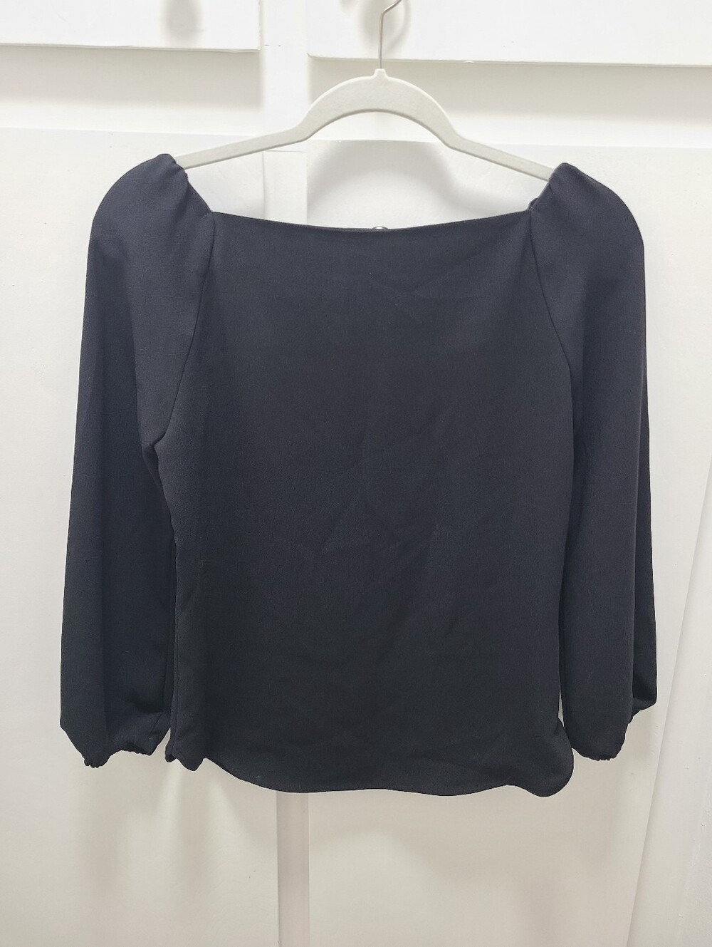 J-Crew Black Puff-Sleeve Women's Top